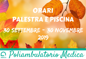 Programmazione Corsi dal 30 Settembre al 30 Novembre 2019