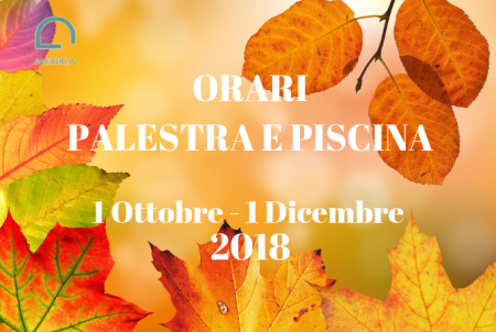 Programmazione Corsi dal 1 Ottobre al 1 Dicembre 2018 