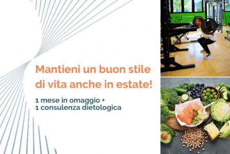 Promo: 3 mesi di palestra + 1 in omaggio e 1 consulenza dietologica